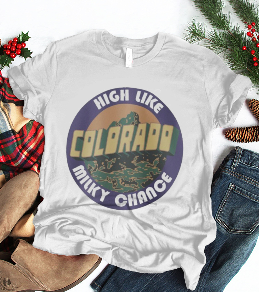 High Like Colorado Milky Chance Circular Mountain Design T-Shirt