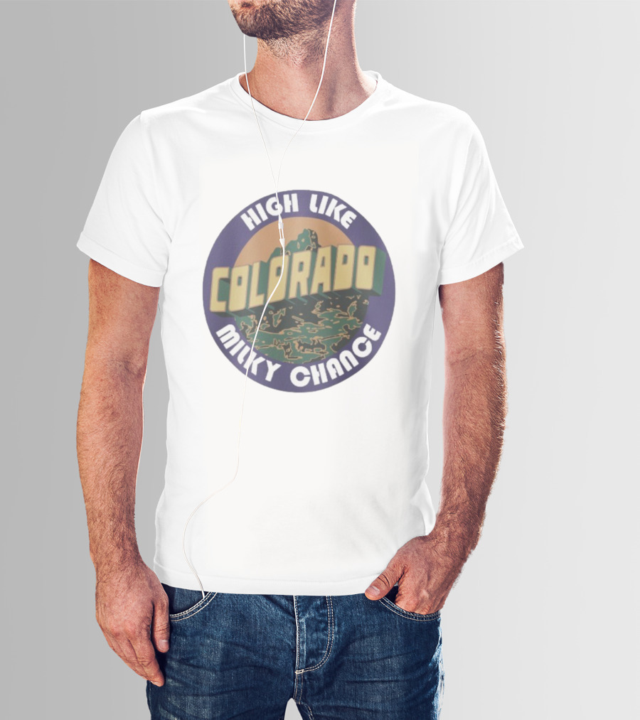 High Like Colorado Milky Chance Circular Mountain Design T-Shirt