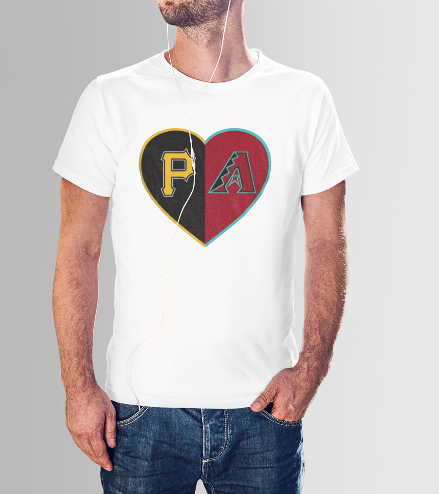 Pittsburgh Pirates Arizona Diamondbacks Split Heart Personalized T-Shirt
