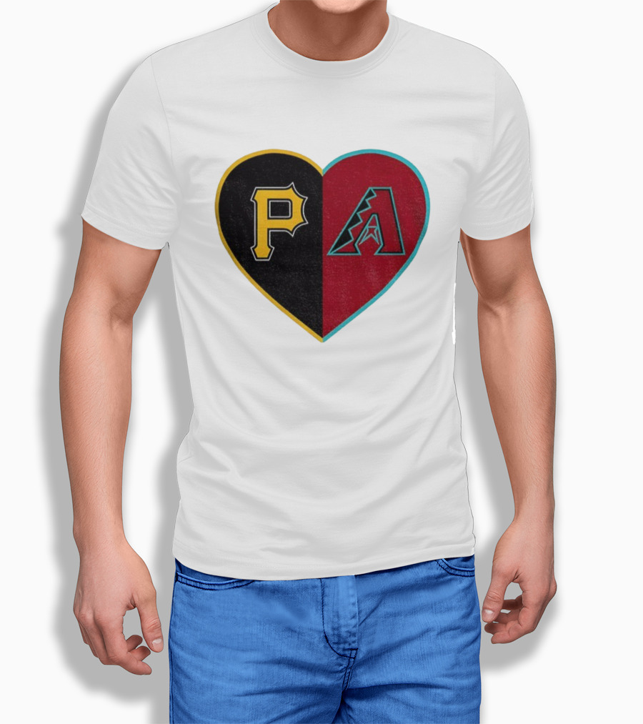 Pittsburgh Pirates Arizona Diamondbacks Split Heart Personalized T-Shirt