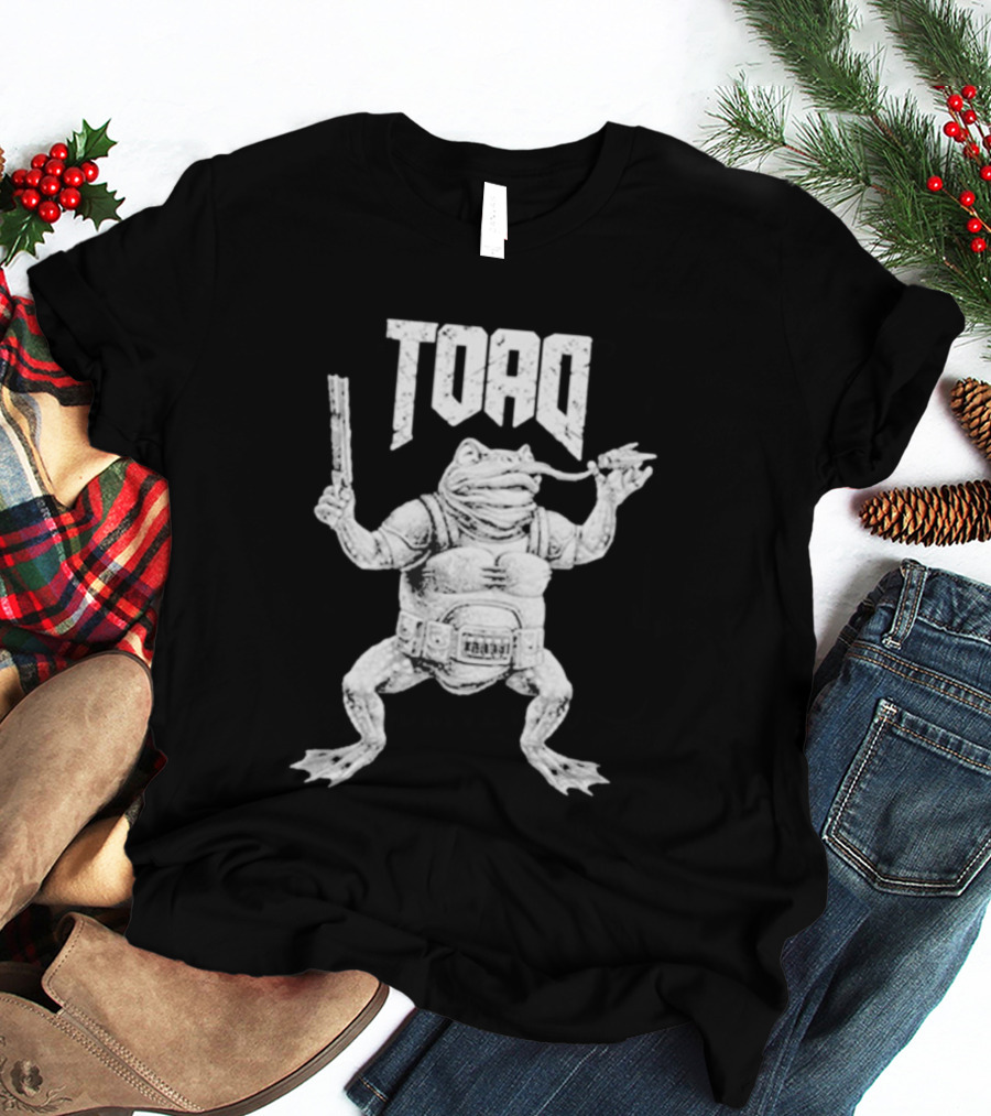 Toad Frog Warrior With Gun And Sword T-Shirt