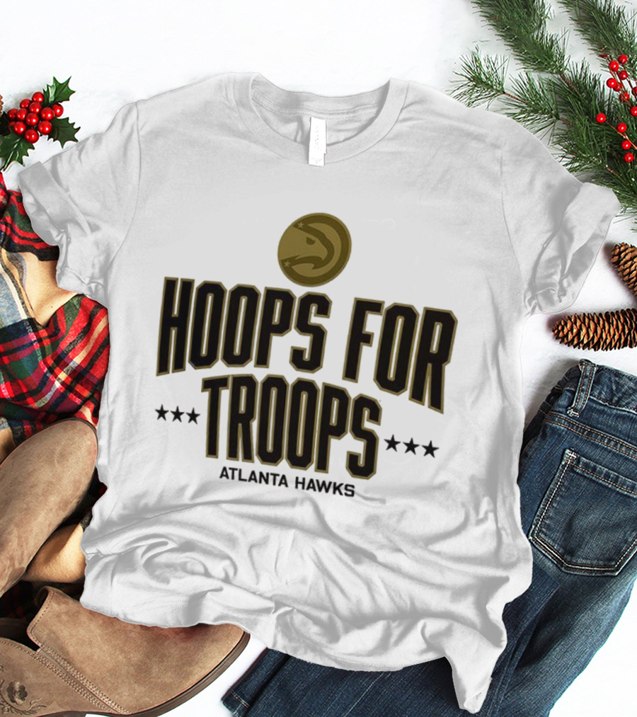 Atlanta Hawks Hoops For Troops Basketball Tribute T-Shirt