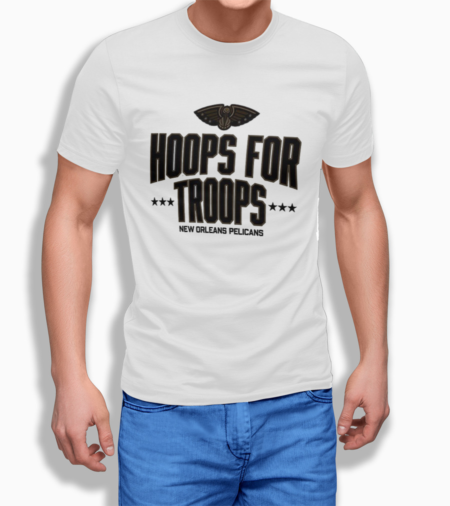 New Orleans Pelicans Hoops For Troops Basketball Team Support T-Shirt