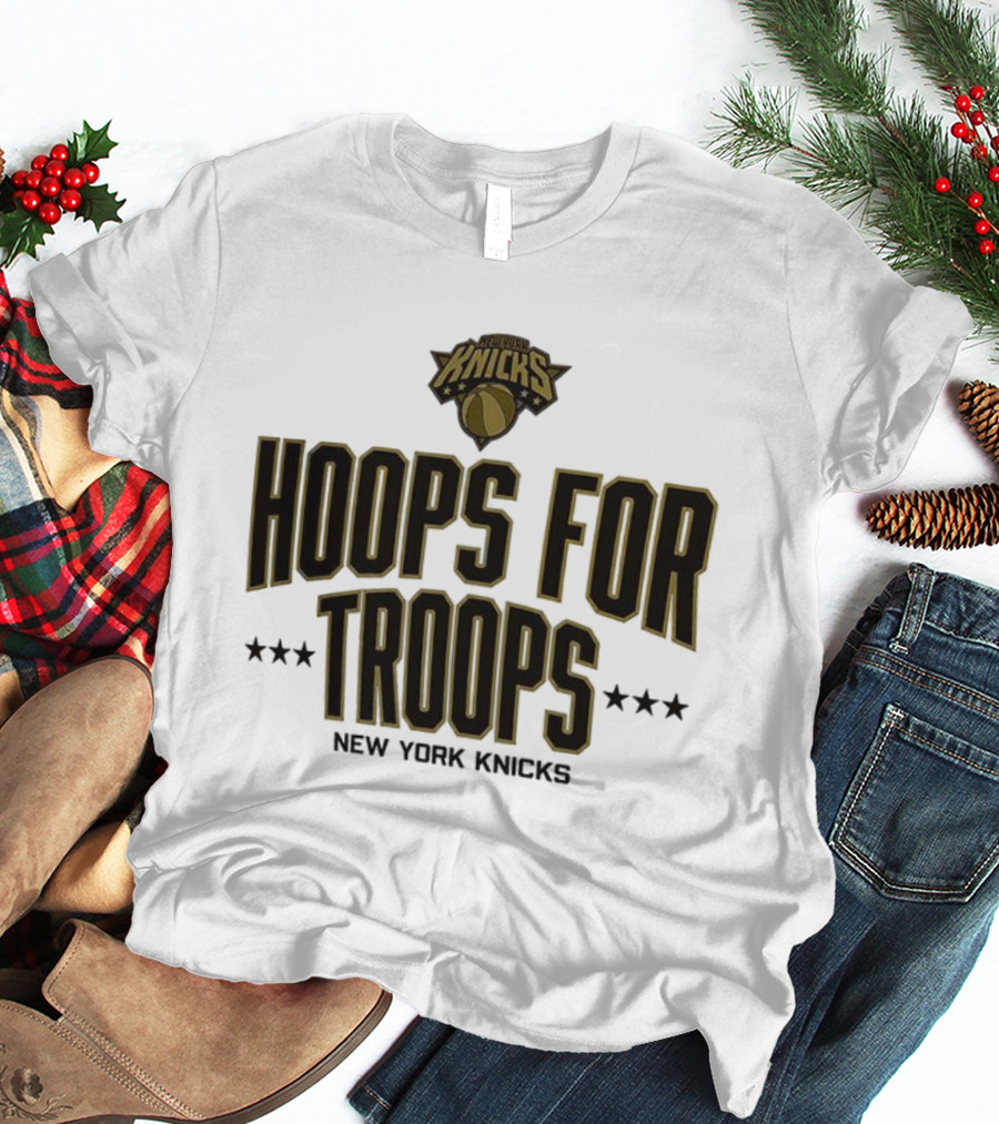 New York Knicks Hoops For Troops NBA Event Stars T-Shirt