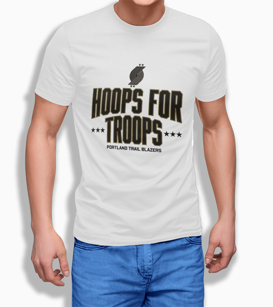 Portland Trail Blazers Hoops For Troops Team Tribute T-Shirt