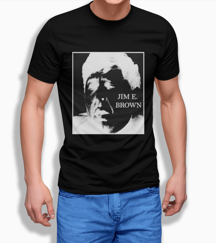 Jim E. Brown Face Monochrome High Contrast T-Shirt