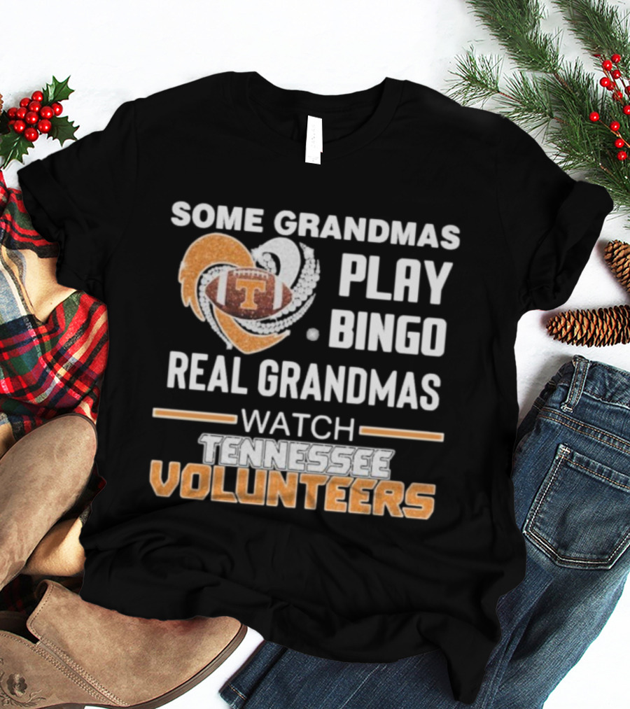 Some Grandmas Play Bingo Real Grandmas Tennessee Volunteers Football Diamond Heart T-Shirt