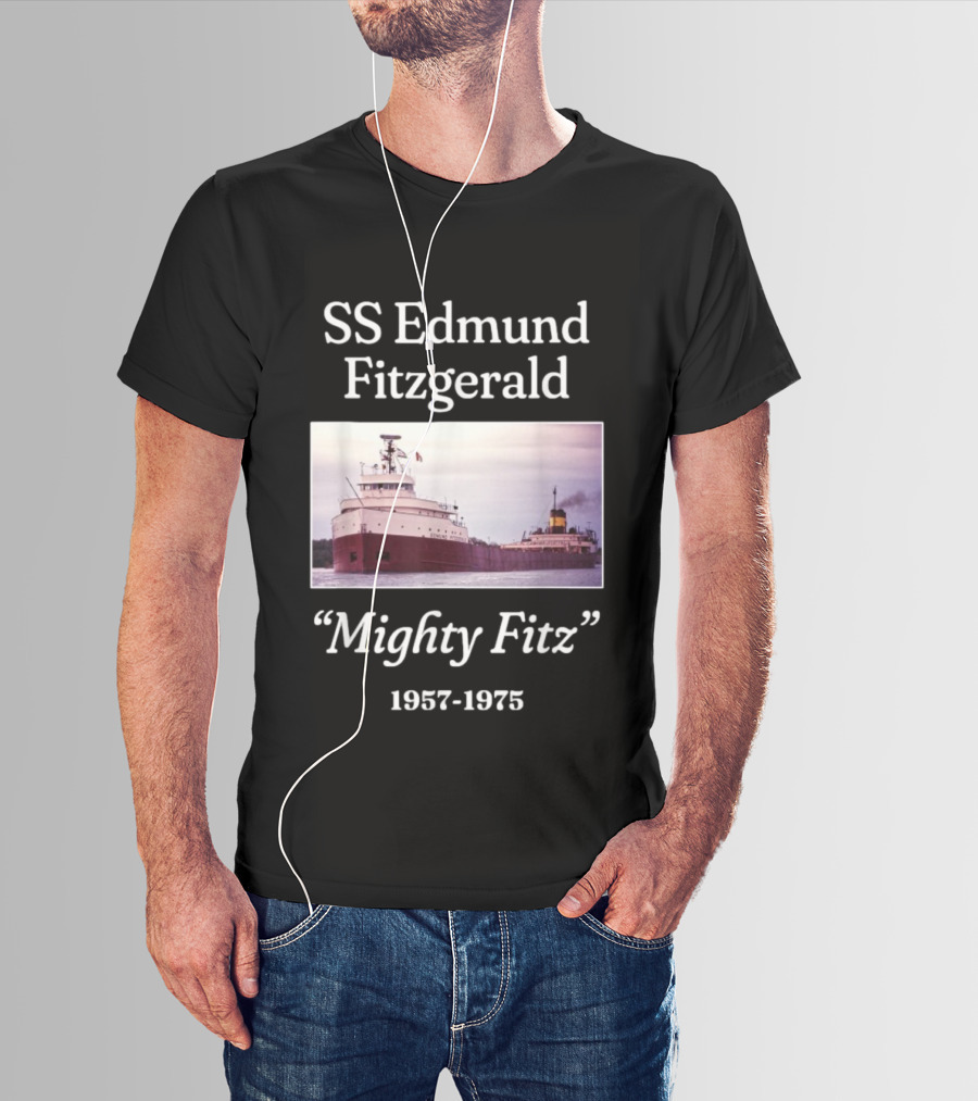 SS Edmund Fitzgerald Mighty Fitz 1957 1975 Ship Image T-Shirt