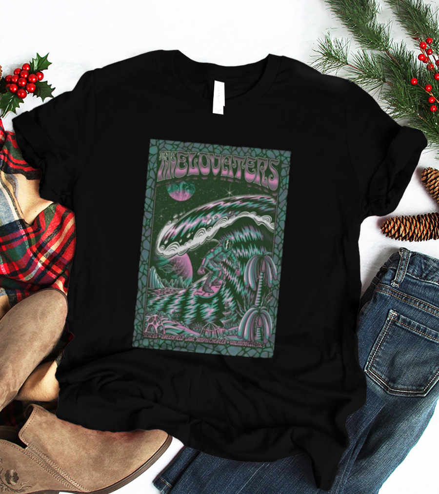 The Elovaters Greenfield Lake Amphitheater Wilmington NC Nov 12 2025 Wave Surf Psychedelic Art T-Shirt