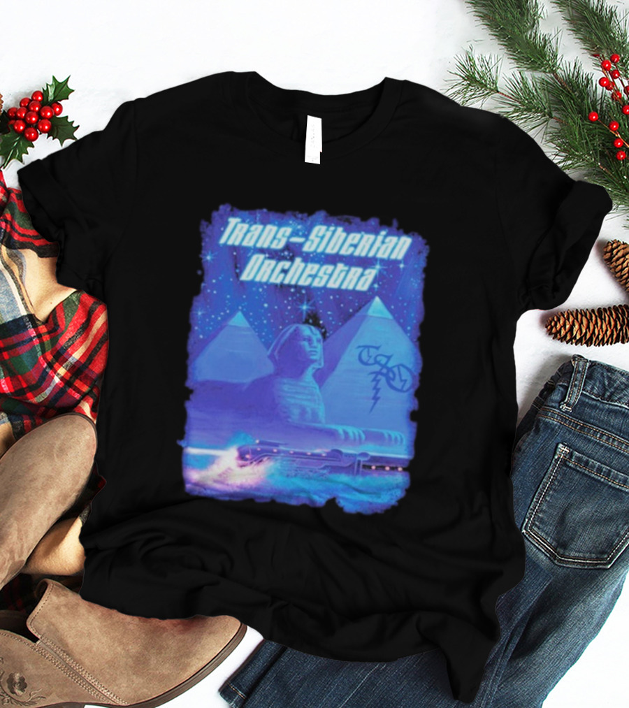 Trans-Siberian Orchestra Sphynx Train Pyramids Lightning Guitar Scene T-Shirt