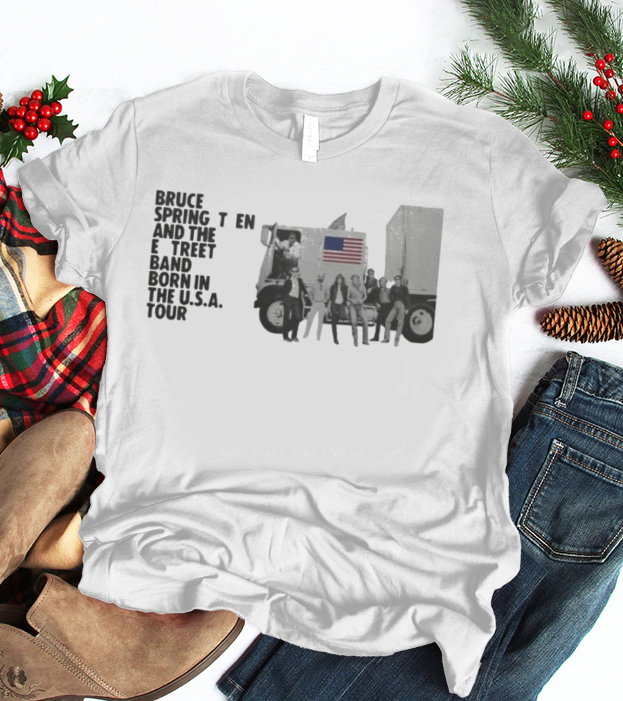 Bruce Springsteen & The E Street Band Born In The U.S.A. Tour 2025 American Flag Truck Image T-Shirt