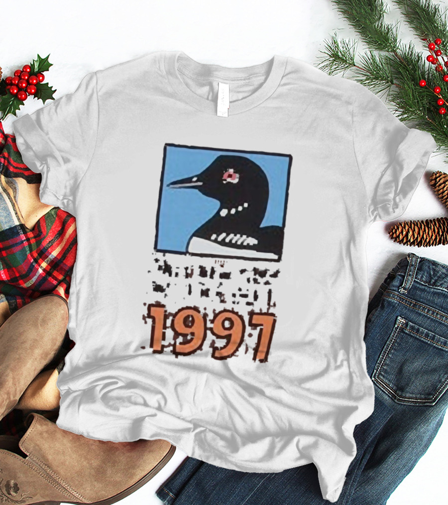 Only New York Wildlife Dept 1997 Loon Wildlife Iconic Bird Emblem T-Shirt