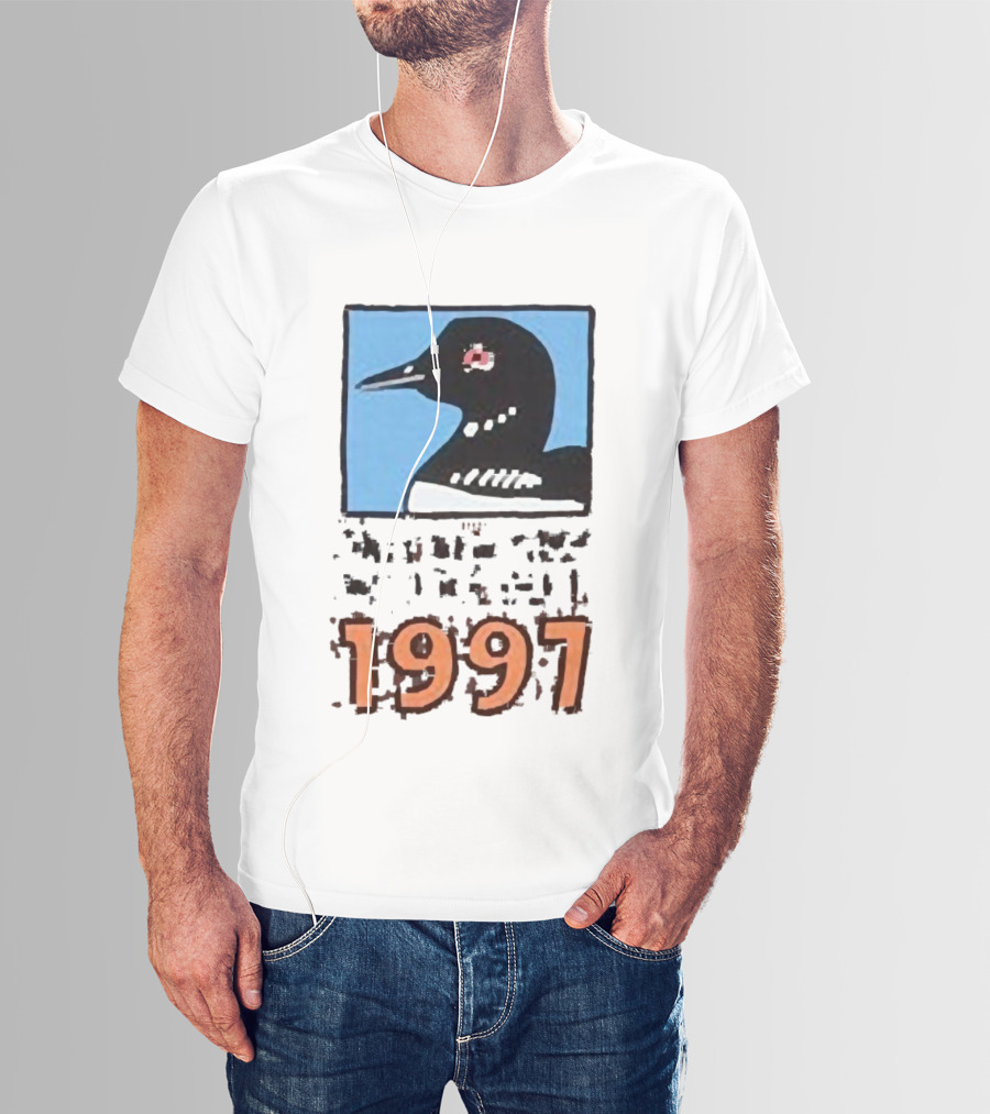 Only New York Wildlife Dept 1997 Loon Wildlife Iconic Bird Emblem T-Shirt