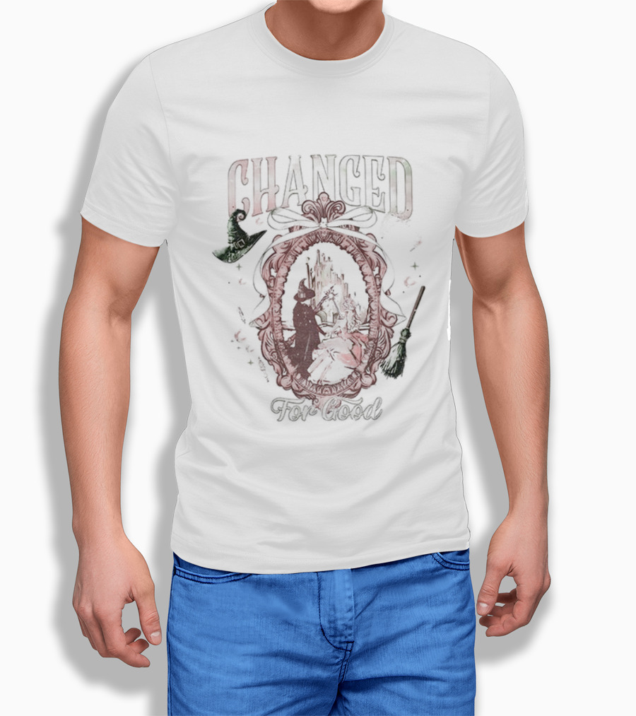 Wicked Change For Good Defy Gravity Broomstick Magic Wand Halloween T-Shirt