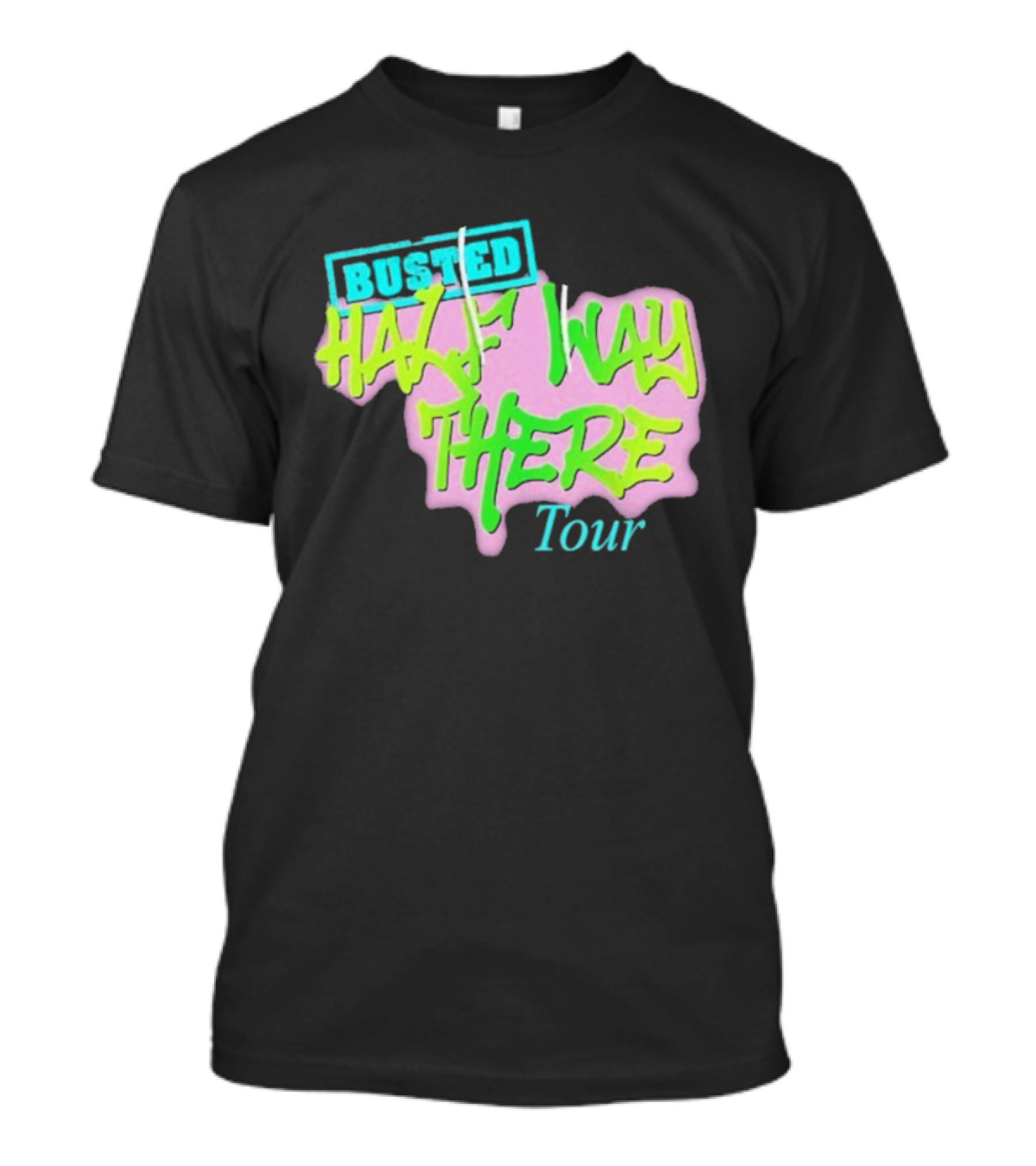 Busted Half Way There Tour Graffiti Neon Style T-Shirt