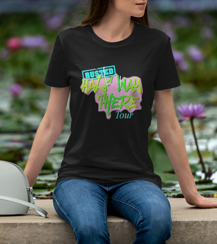 Busted Half Way There Tour Graffiti Neon Style T-Shirt