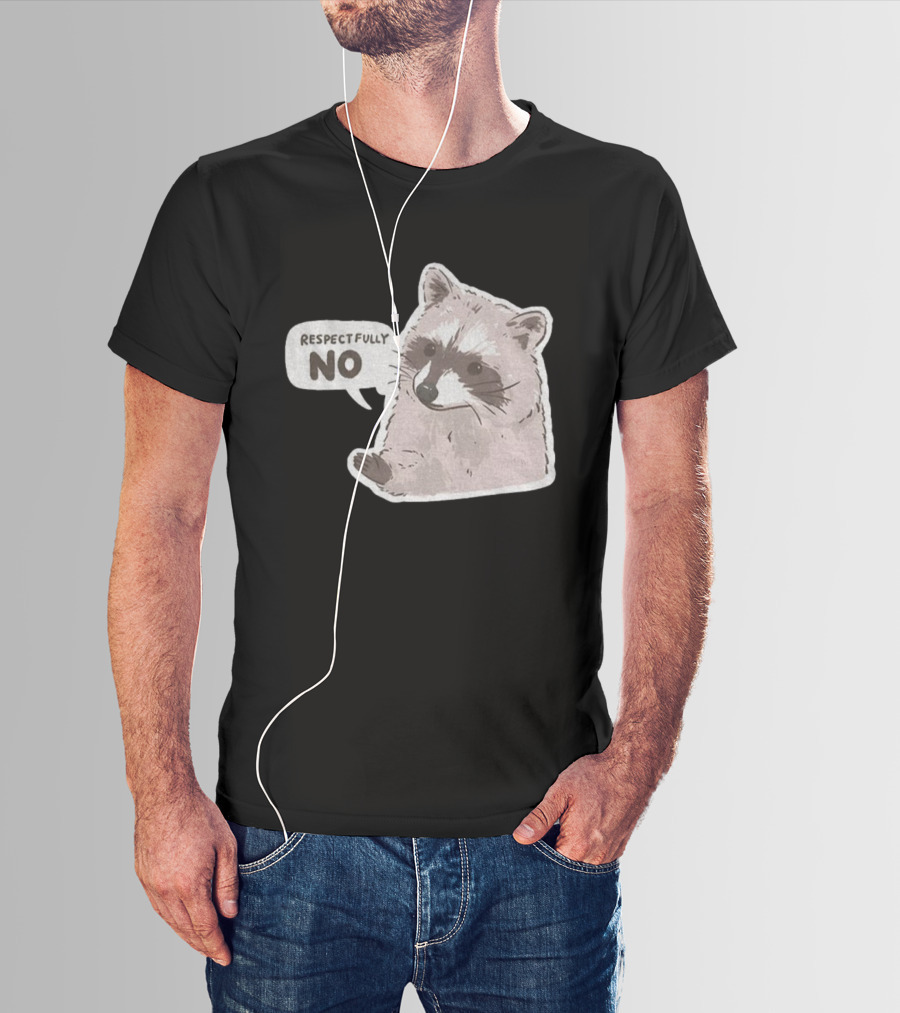 Respectfully No Funny Raccoon Vintage T-Shirt