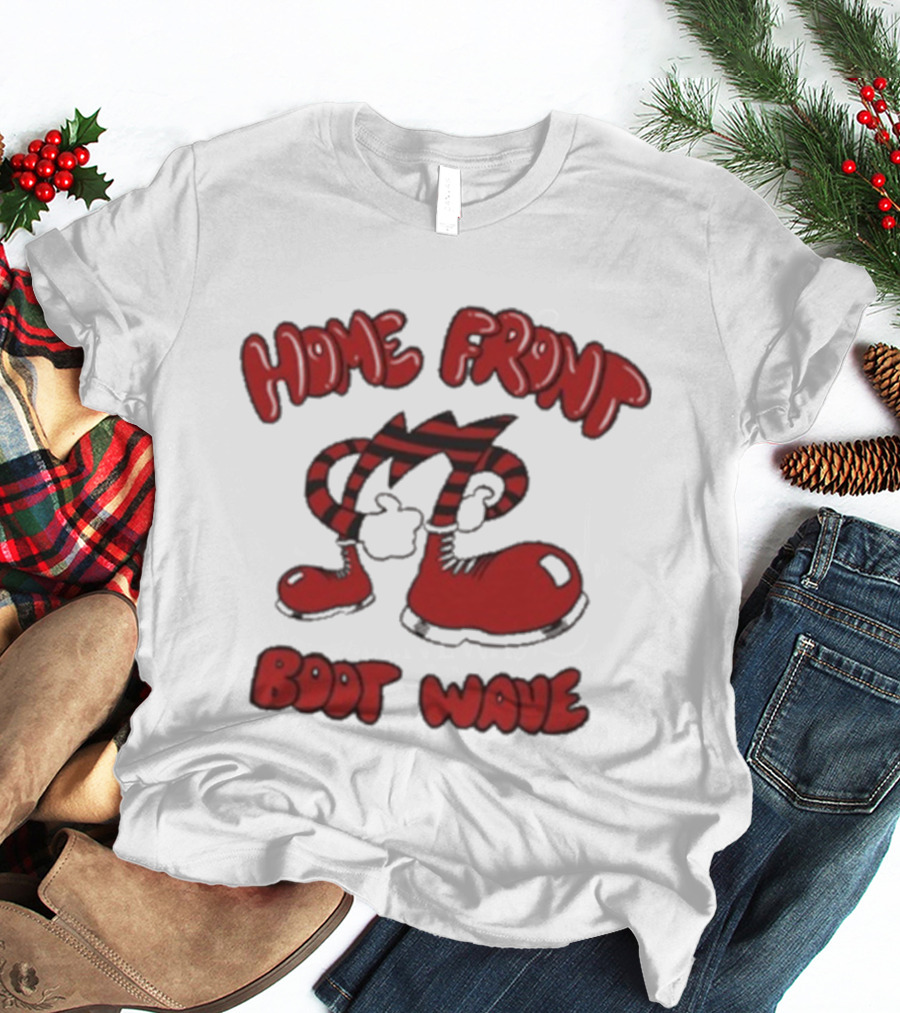 Home Front Boot Wave Red Cartoon Feet And Striped Arms T-Shirt