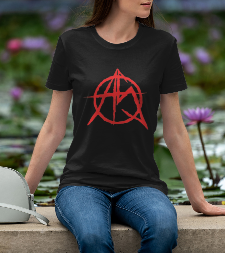 Anarchist Sanctuary Red Symbol A With Circle And Cross T-Shirt