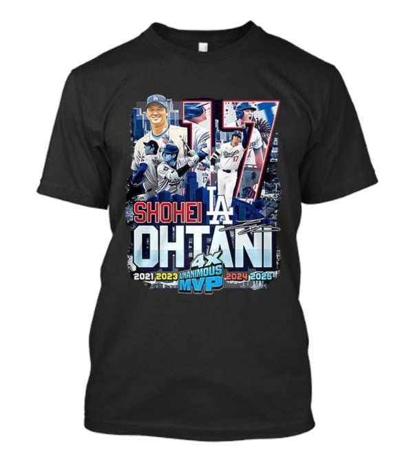 Shohei Ohtani 17 LA Unanimous MVP 2021 2023 2024 2025 Signature T-Shirt