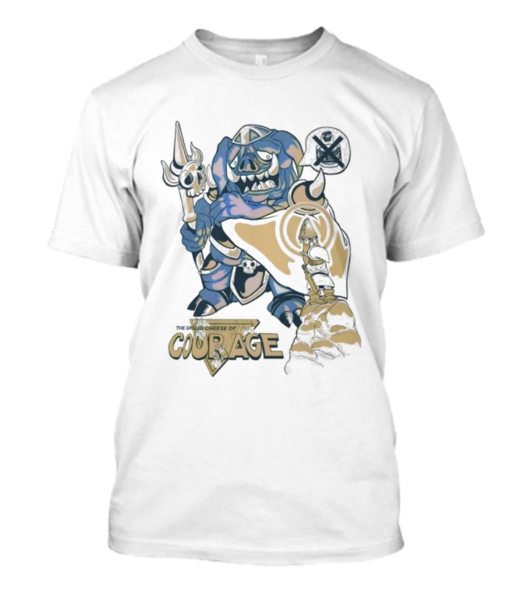 4thgeary Grilled Cheese Of Courage Warrior In Armor With Spear T-Shirt