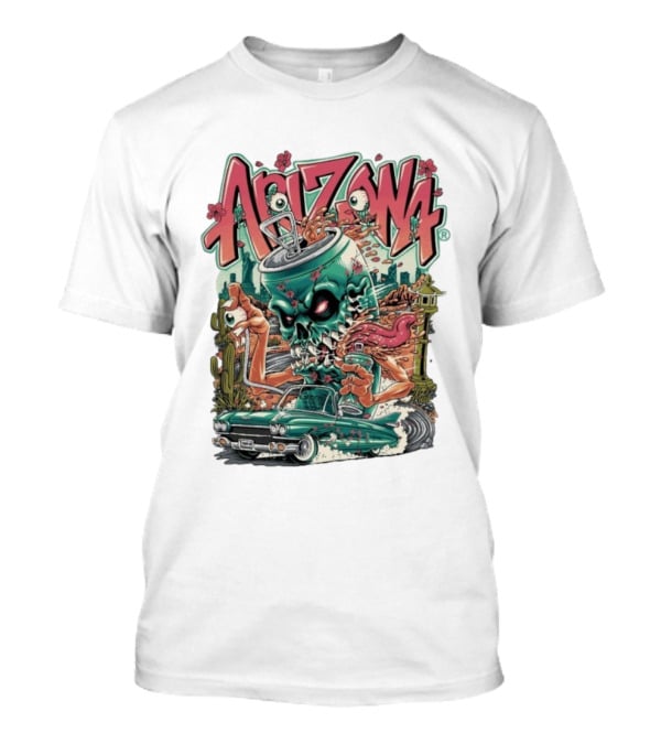 Arizona Evil Green Tea Car Cactus Monster Cartoon T-Shirt
