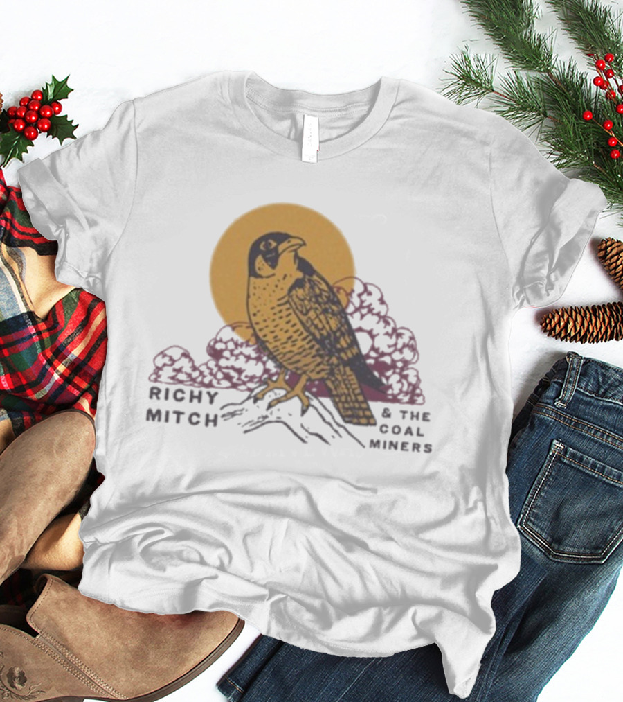 Richy Mitch And The Coal Miners Falcon Drawing And Sunset Scene T-Shirt