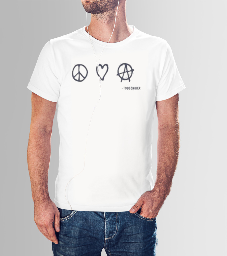 Todd Snider Peace Love Anarchy Symbols T-Shirt