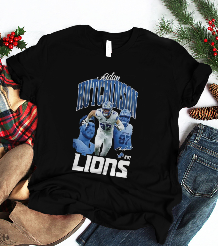 Aidan Hutchinson Detroit Lions 97 Signature Player Jersey T-Shirt