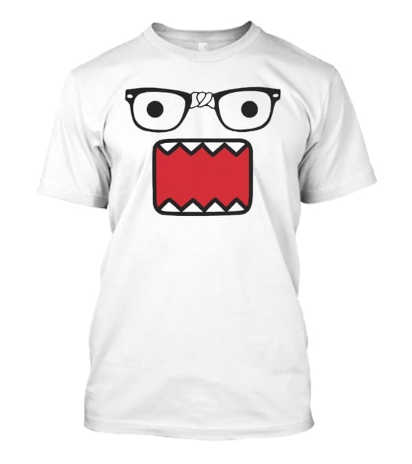 Domokun Red Mouth Nerd Glasses Classic Icon T-Shirt