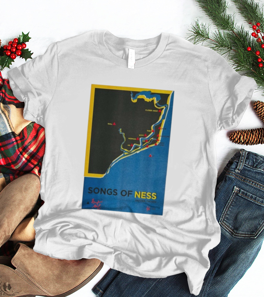 Hayden Thorpe Songs Of Ness Map Art A3 Ltd Edition 100 T-Shirt