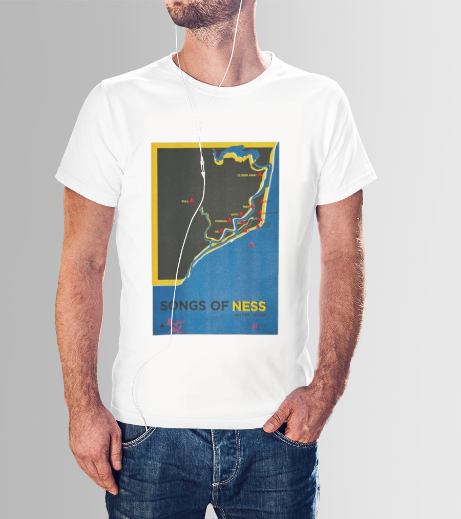 Hayden Thorpe Songs Of Ness Map Art A3 Ltd Edition 100 T-Shirt