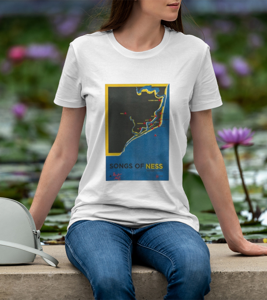 Hayden Thorpe Songs Of Ness Map Art A3 Ltd Edition 100 T-Shirt