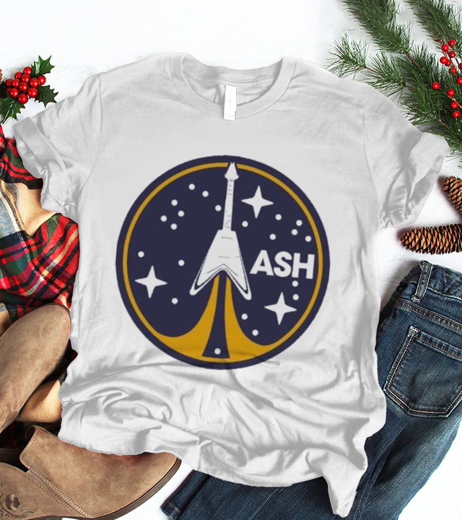 ASH Flying V Rocket Guitar Space Stars T-Shirt