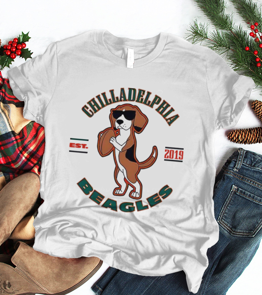 CHILLADELPHIA BEAGLES EST 2019 Football Dog Team T-Shirt