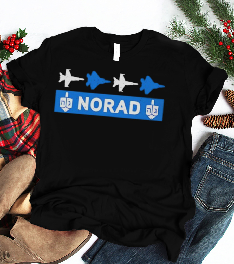 NORAD Hanukkah Jets And Dreidel Theme T-Shirt