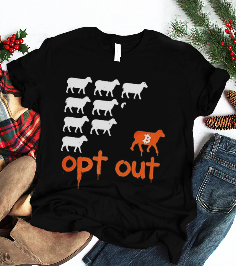 Bitcoin Opt Out Sheep Herd Graphic T-Shirt