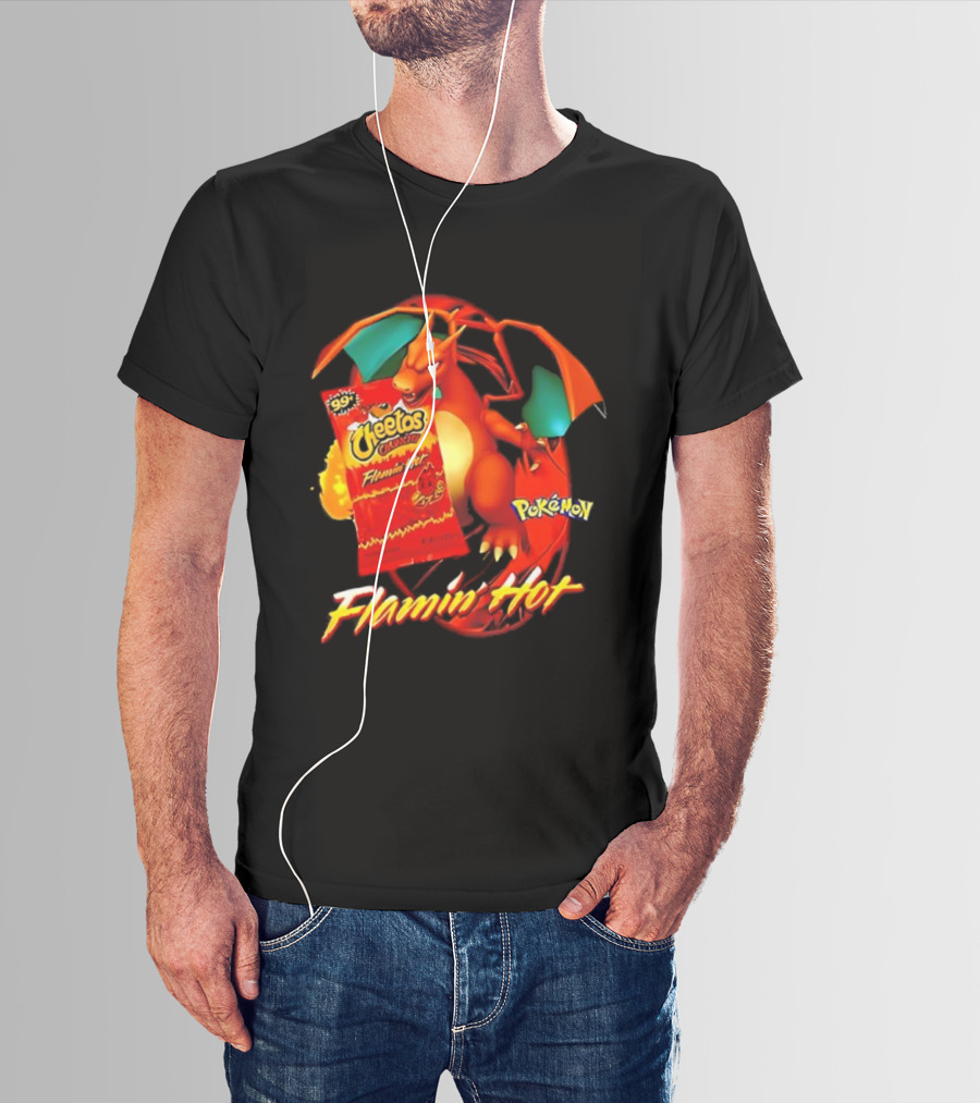 Flamin’ Hot Cheetos Charizard Pokémon Crossover T-Shirt