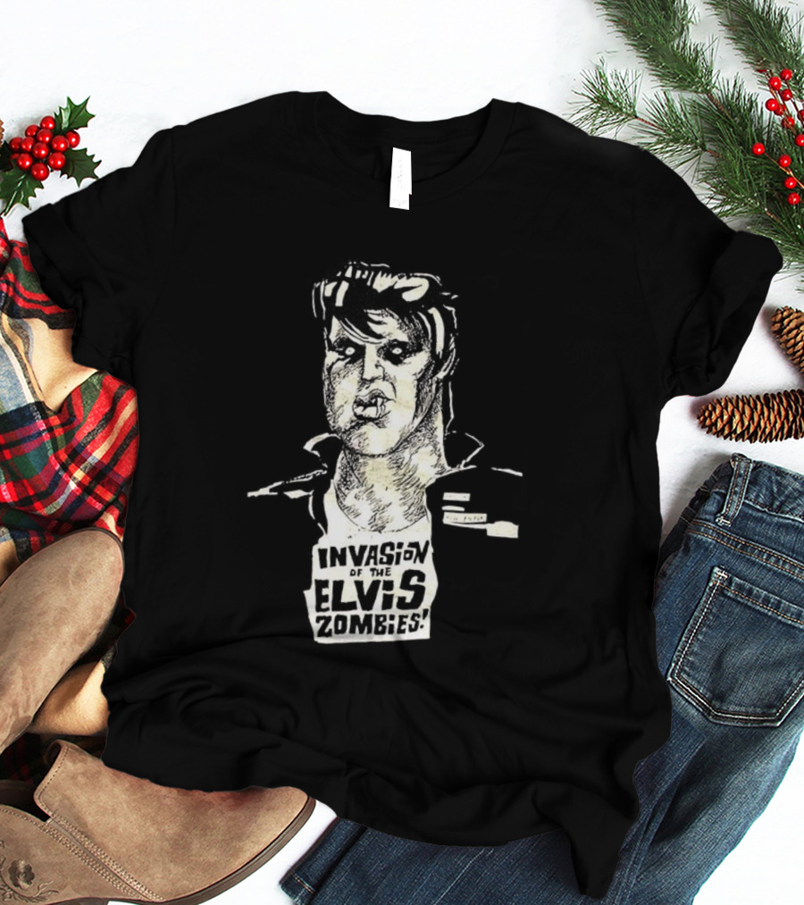 Gary Panter Invasion Elvis Zombies Sketch Art T-Shirt