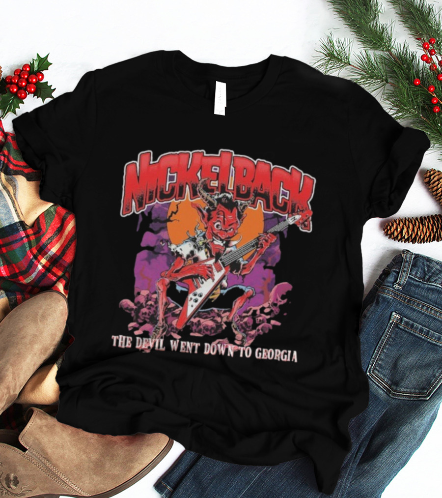 Nickelback The Devil Went Down To Georgia Devil Playing Guitar T-Shirt