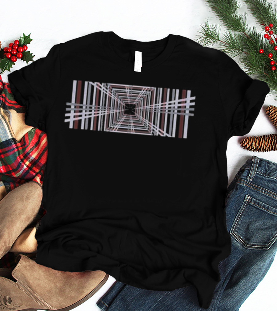 Tesla Model Plaid Distorted Checkered Symmetry T-Shirt