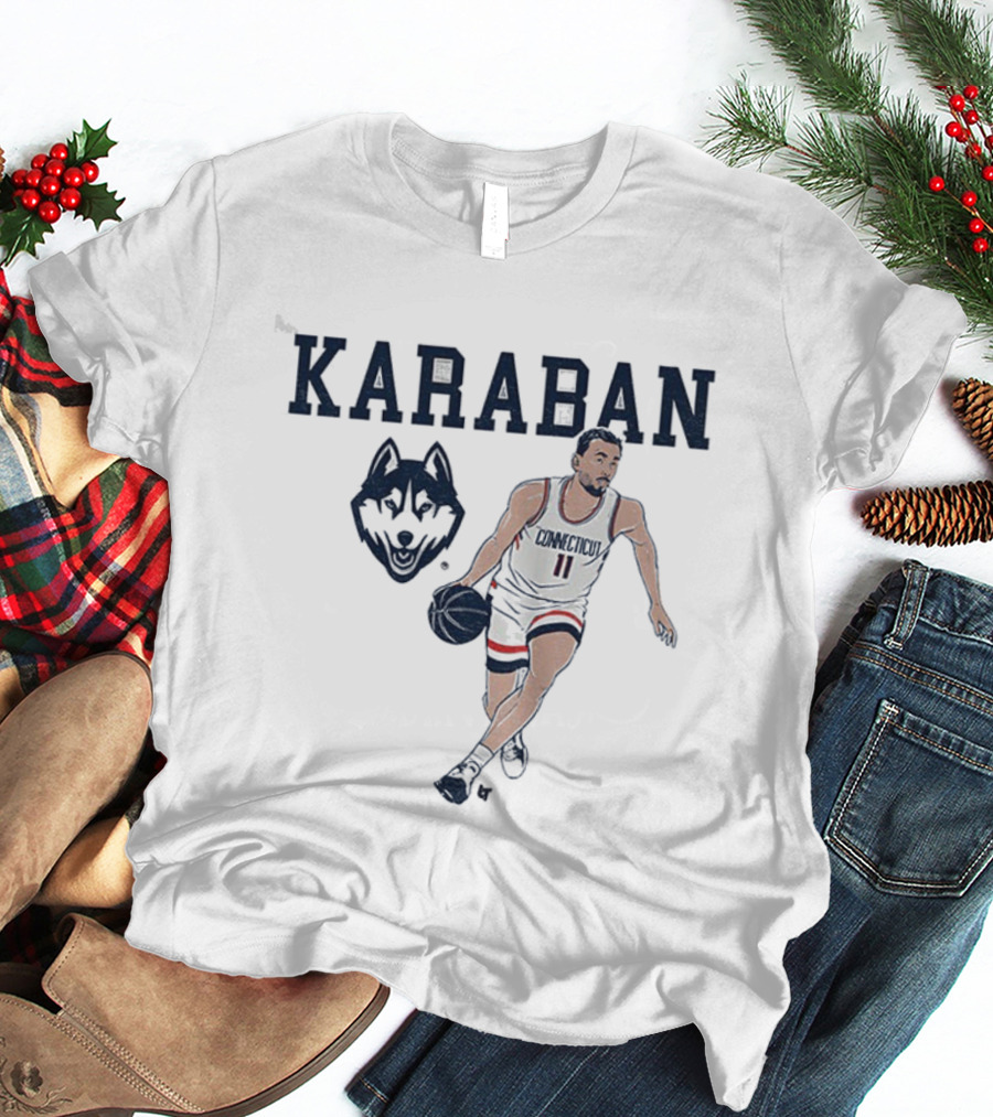 Karaban UConn Huskies Basketball Big East Conference Player Pose T-Shirt