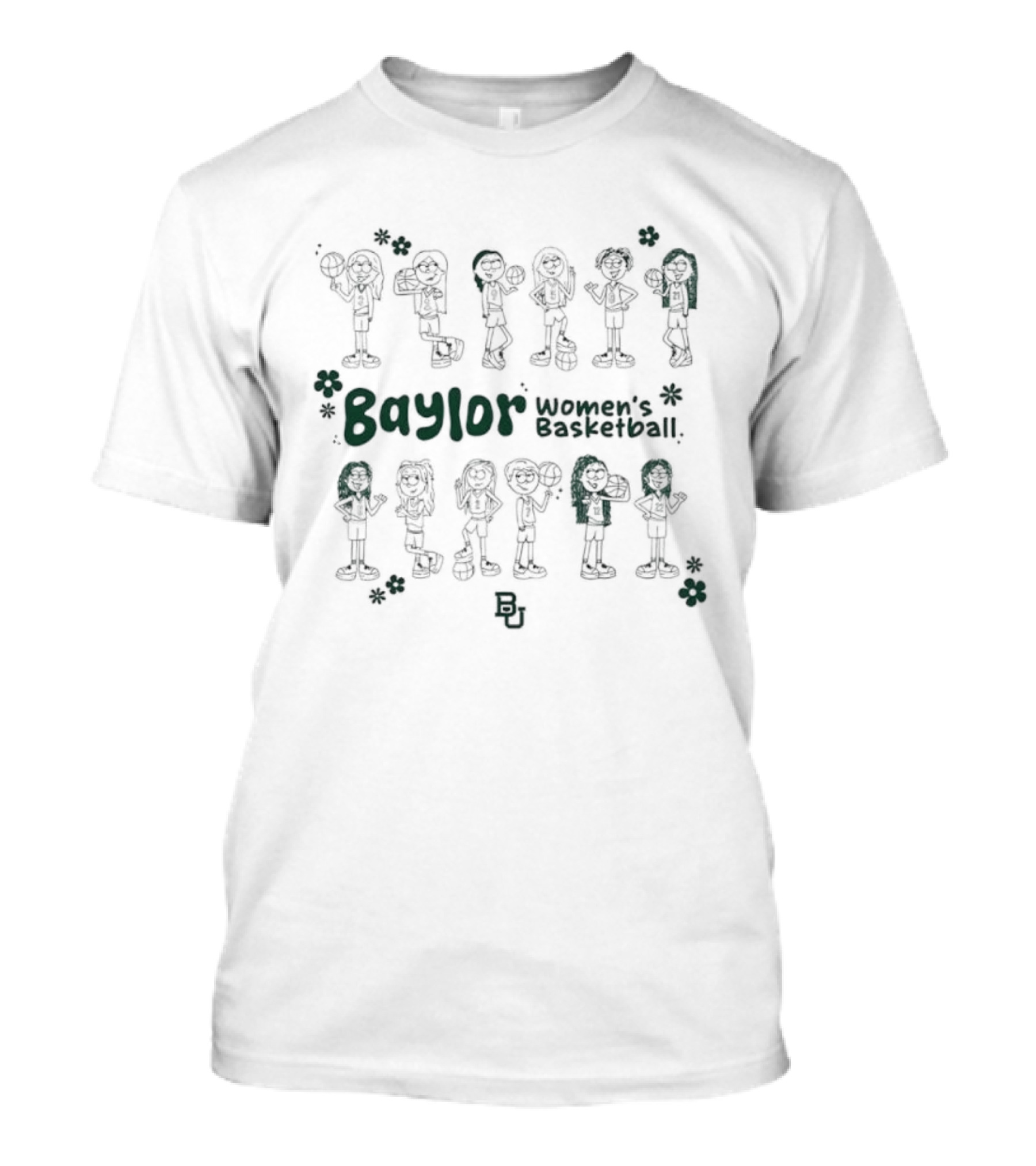 Baylor Women's Basketball BU Team Players Illustration T-Shirt