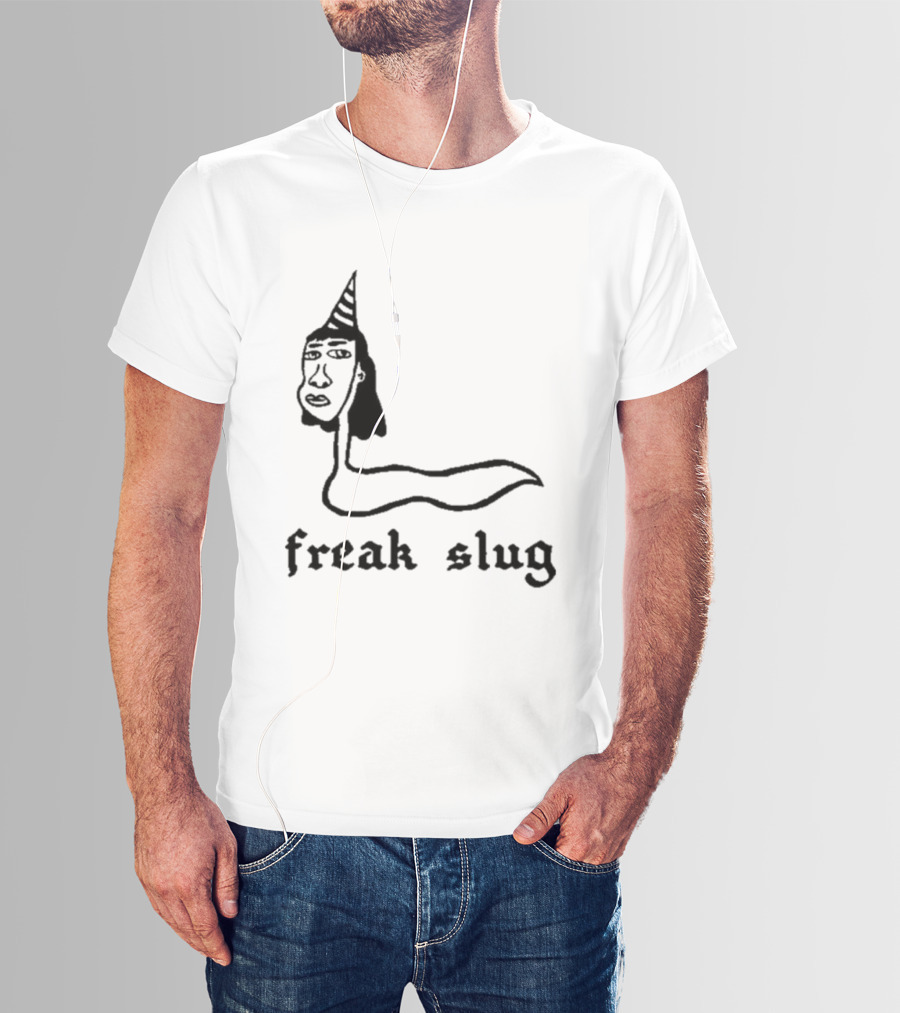 Freak Slug Party Slug Horned Head Illustration T-Shirt