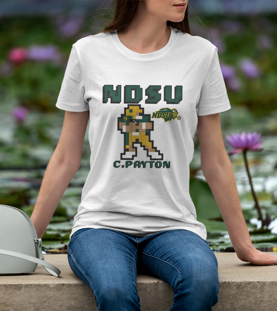 NDSU C. Payton 8Bit Football North Dakota State University T-Shirt