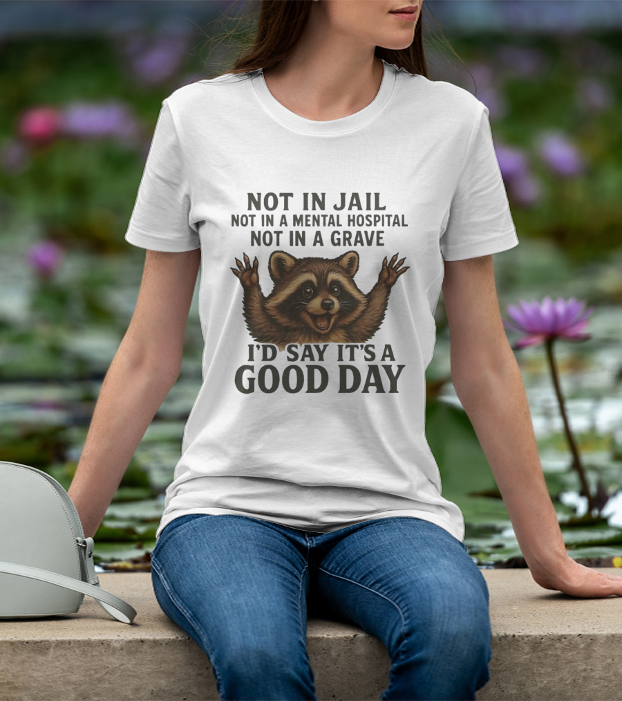 Raccoon Not In Jail Not In A Mental Hospital Not In A Grave I’d Say It’s A Good Day T-Shirt