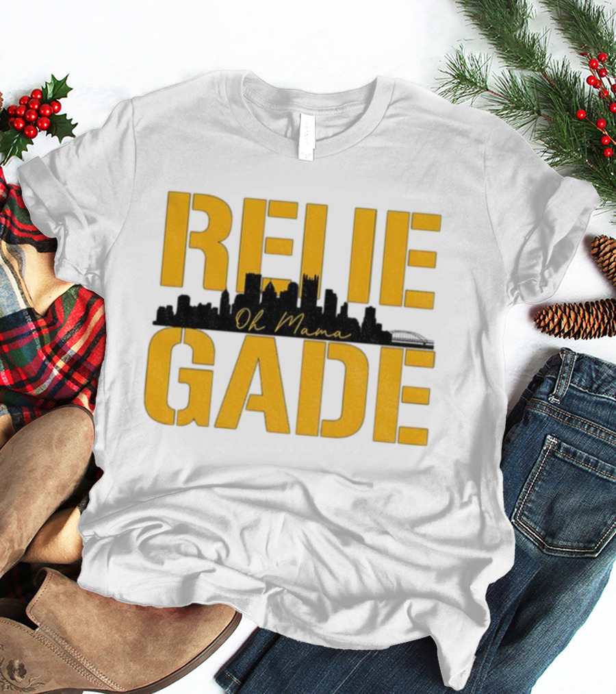RENE GADE Oh Mama Pittsburgh Football Skyline T-Shirt