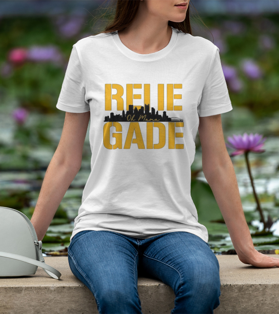 RENE GADE Oh Mama Pittsburgh Football Skyline T-Shirt