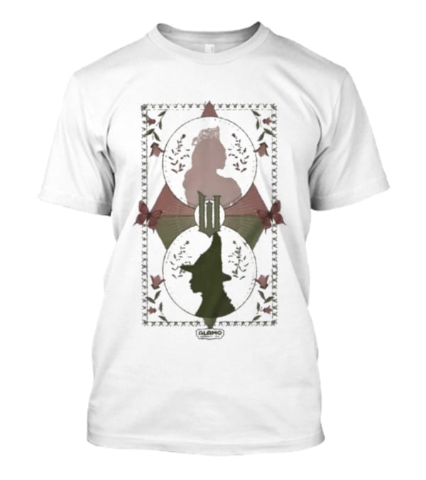 Wicked For Good Alamo Drafthouse Bird Silhouette Framed Roses T-Shirt