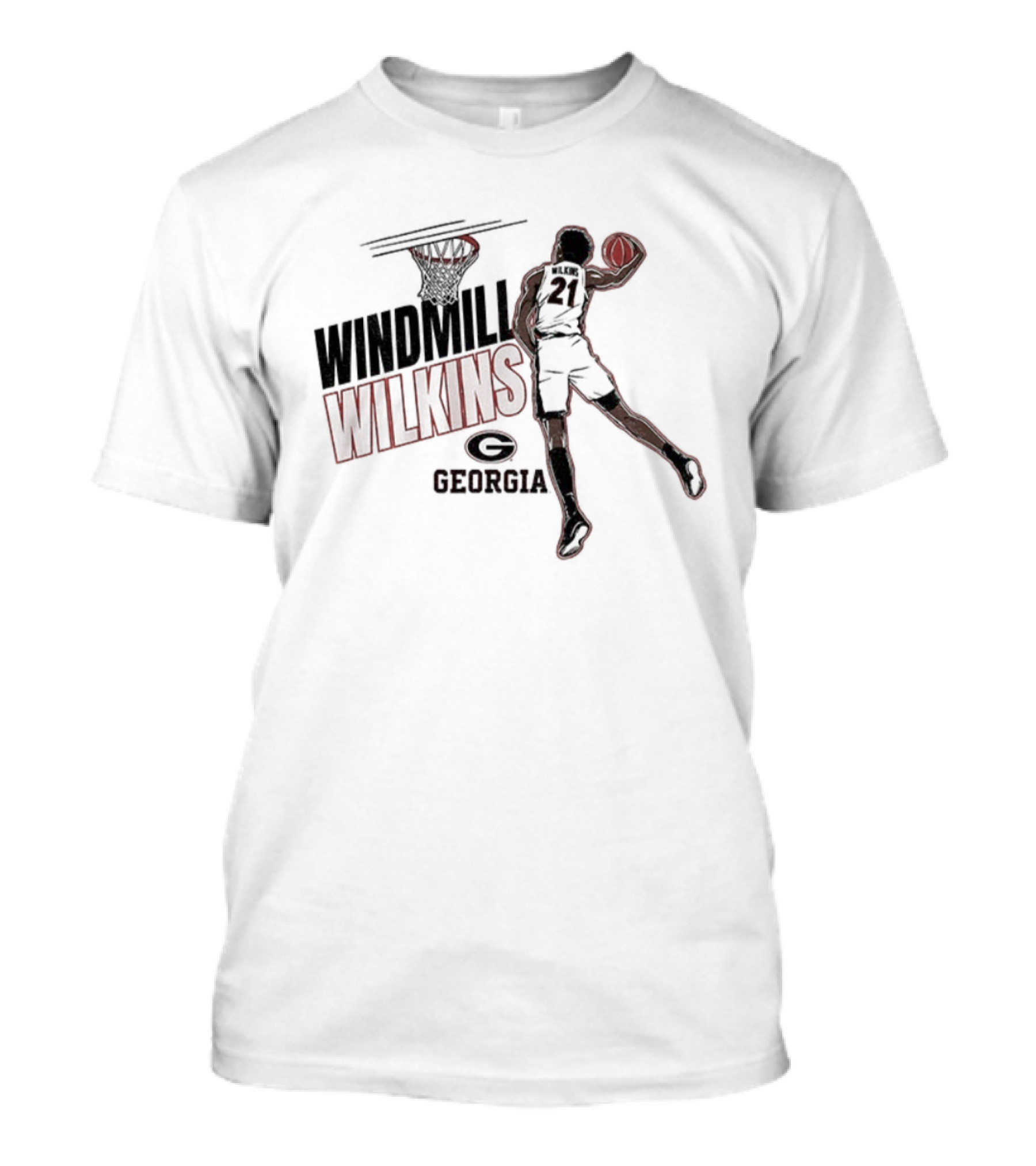 Windmill Wilkins Georgia Basketball Cartoon Iconic Slam Dunk T-Shirt